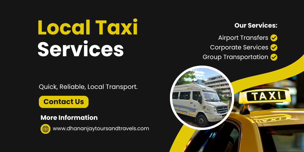 Black Yellow Modern Local Taxi Services Outdoor Banner (3)